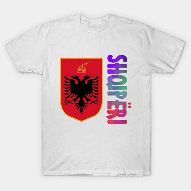 Albania (Shqiperi in Albanian) Coat of Arms Design T-Shirt by Naves